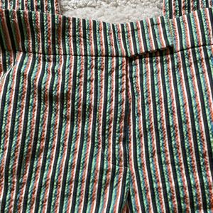 AKRIS PUNTO Striped Straight Leg Ankle Pants